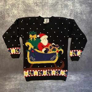 Vintage Santa Christmas Knit Sweater Women's Small